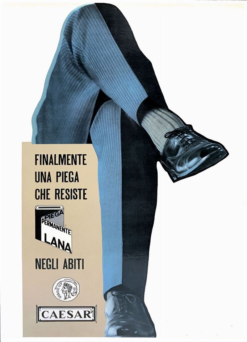 Anonimo FINALMENTE UNA PIEGA CHE RESISTE... NEGLI ABITI CAESAR  - Auction Vintage Posters - Cambi Casa d'Aste
