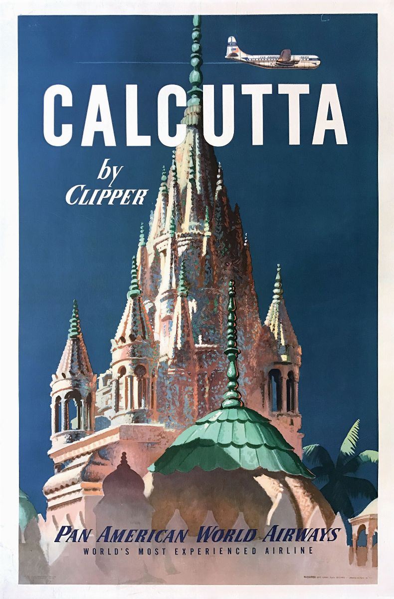 Anonimo CALCUTTA BY CLIPPER … PAN AMERICAN WORLD AIRWAYS  - Auction Vintage Posters - Cambi Casa d'Aste