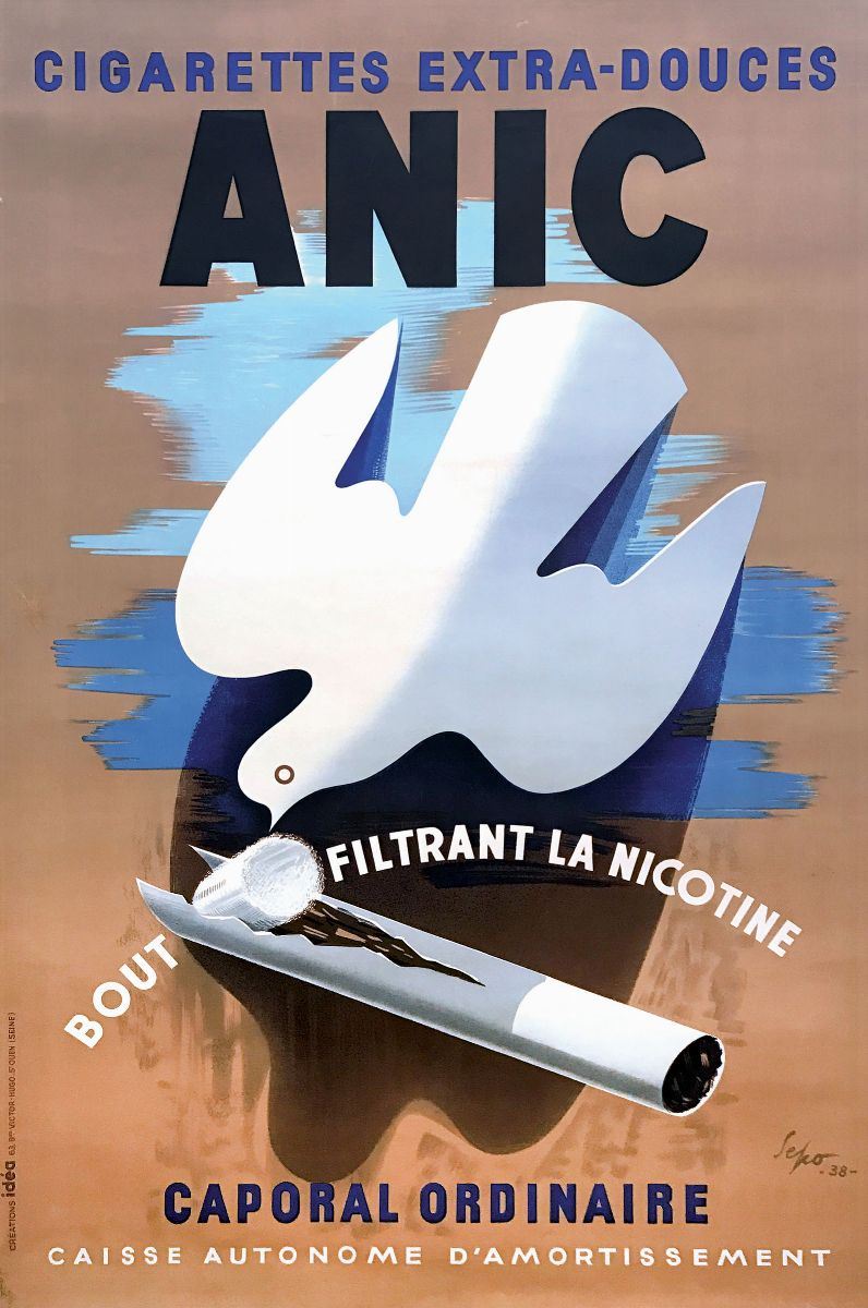 Severo Sepo Pozzati (1895-1983) CIGARETTES EXTRA-DOUCES ANIC  - Auction Vintage Posters - Cambi Casa d'Aste