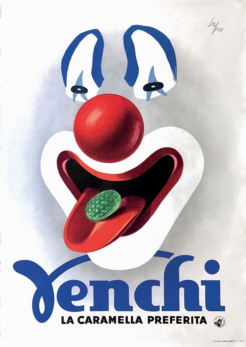 Severo Sepo Pozzati (1895-1983) VENCHI, LA CARAMELLA PREFERITA  - Auction Vintage Posters - Cambi Casa d'Aste