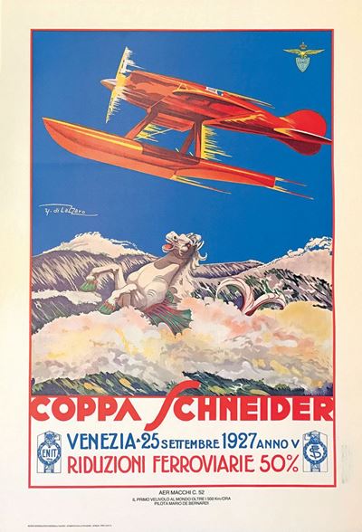 Umberto di Lazzaro (1898 - 1968)coppa Schneider Venezia 1927…
