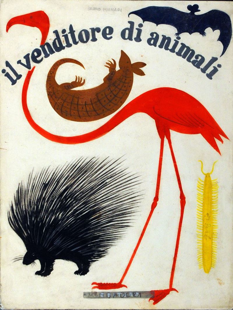 Bruno Munari (1907-1998) Il Venditore di Animali  - Asta I Maestri del Fumetto e dell'Illustrazione - Cambi Casa d'Aste