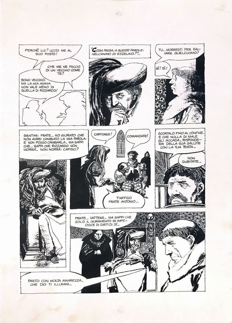 Dino Battaglia (1923 – 1983) Sant’Antonio da Padova  - Auction the masters of comics and illustration - Cambi Casa d'Aste