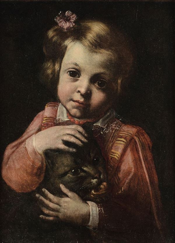 Pier Francesco Cittadini (1616-1681), attribuito a Bambina con gatto