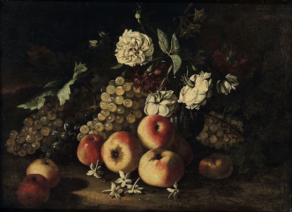Aniello Ascione (attivo 1680 - 1708) Natura morta con fiori