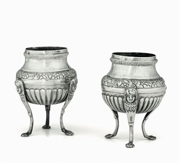 Two silver cups, Naples, 1800s
