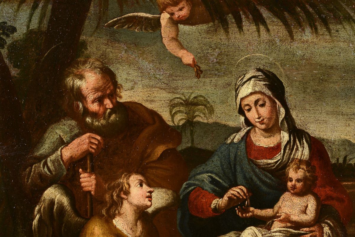 Scuola Bolognese del XVII Secolosacra Famiglia con Angelo e Putti