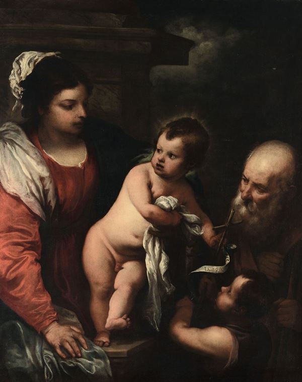 Giovanni Bernardo Carbone (1616-1683) Sacra Famiglia con S. Giovannino