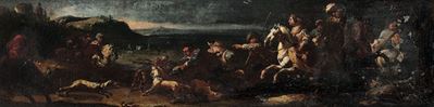 Marzio Masturzo (attivo a Napoli nel 1670), Ambito Discene di Caccia e di Pastori con Armenti