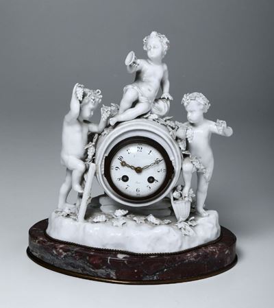 Gruppo Porta Orologio Probabilmente Turingia, XIX-XX Secolo