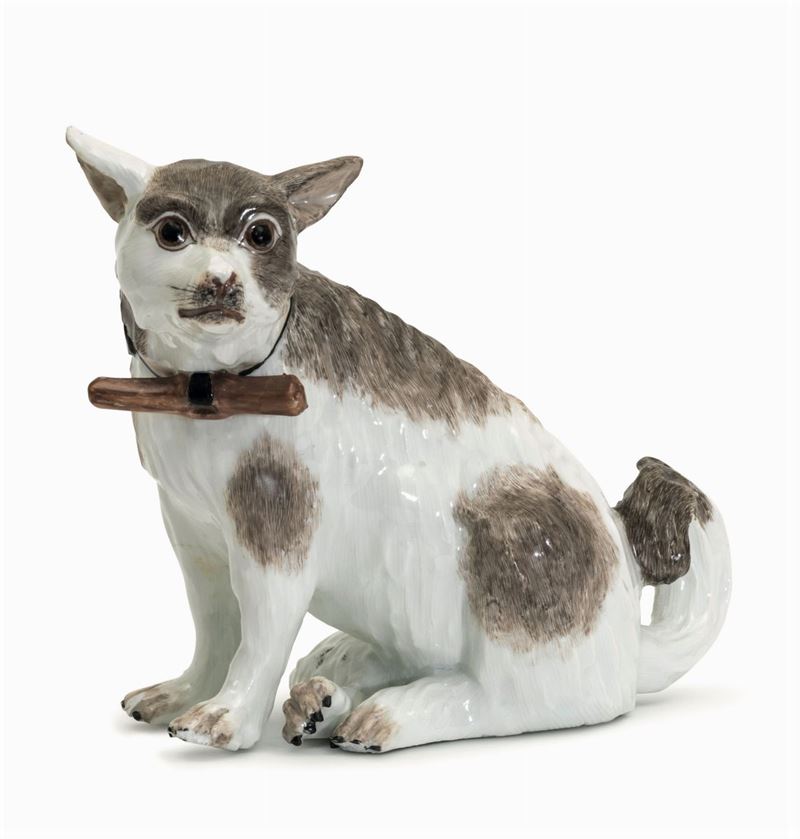 Figurina di cane Meissen, 1740-1750  - Asta Maioliche e Porcellane - Cambi Casa d'Aste