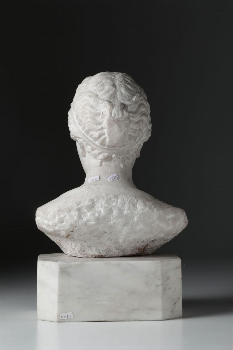 Busto Muliebre (dea?) in Marmo Bianco, Arte Neoclassica Italiana tra il XVIII e il XIX Secolo
