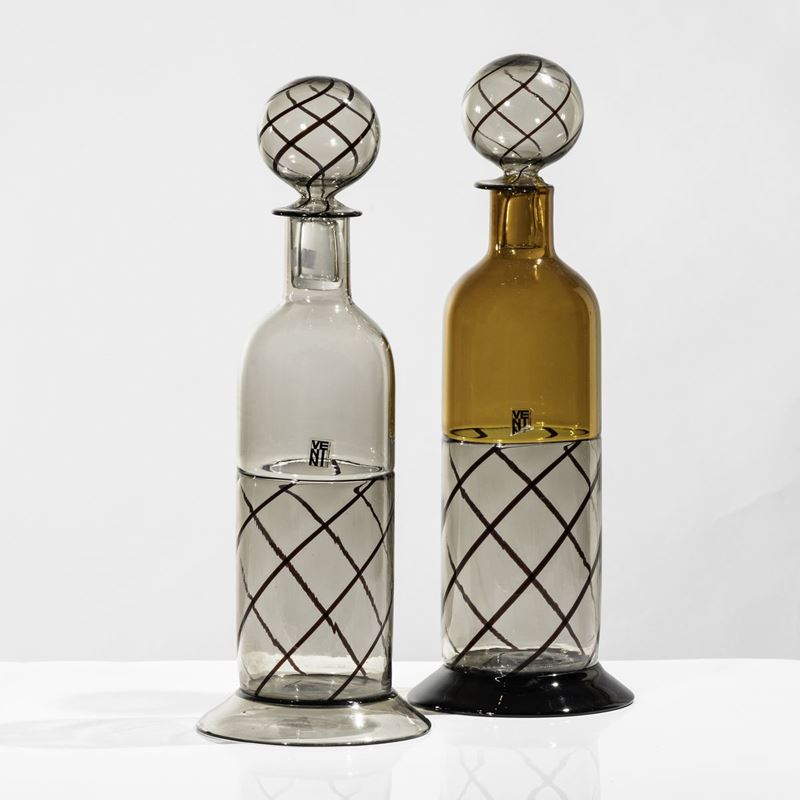Owe Thorssen e Brigitta Karlsson Venini, Murano Bottiglie serie Uppsala, 1980 ca  - Auction SoloVenini - Cambi Casa d'Aste