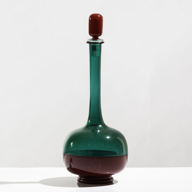 Venini, Murano Bottiglia serie a Incalmi, 1982  - Auction SoloVenini - Cambi Casa d'Aste