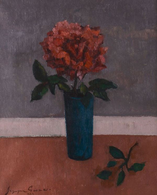Beppe Guzzi (1902-1982) Vaso con fiore, 1975
