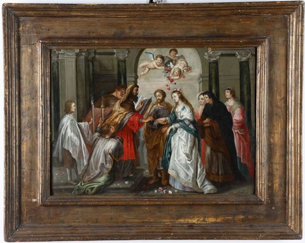 Simon de Vos (Anversa 1603 - 1676), attribuito a Sposalizio della Vergine