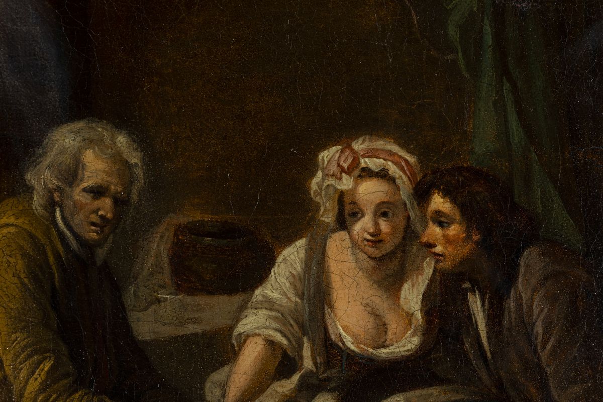 Scuola Francese del XVIII Secoloscena di Interno con Figure