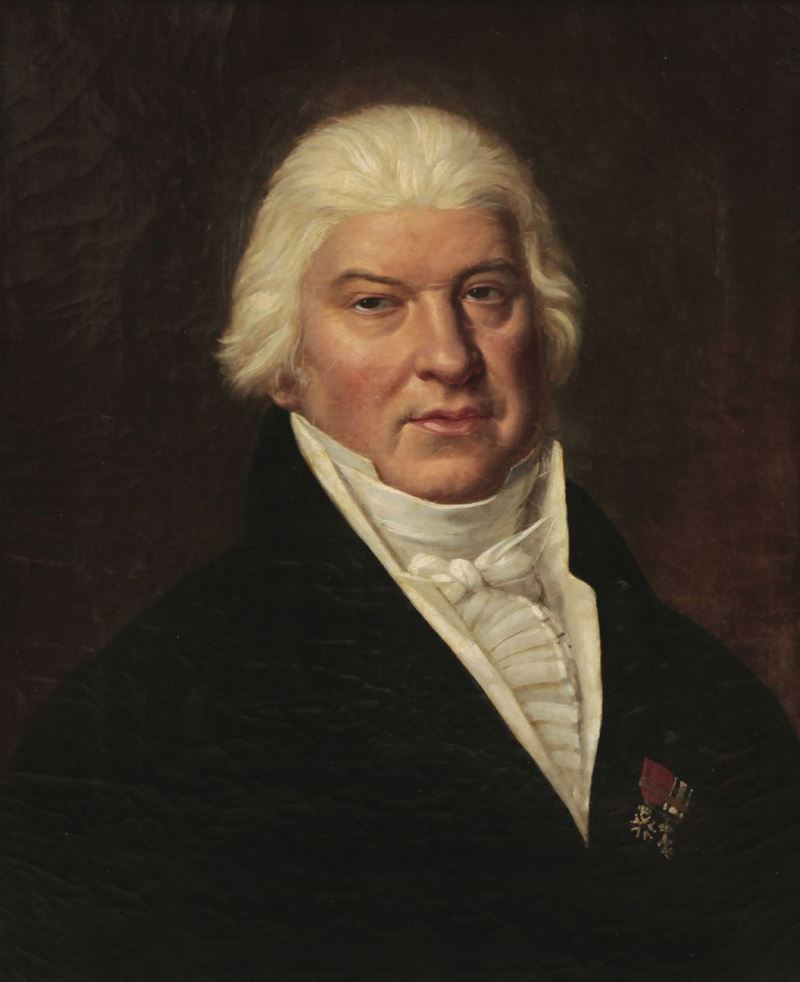 Antoine-Claude Fleury (attivo fra il 1790 e il 1822) Ritratto di gentiluomo  - Asta Dipinti Antichi - Cambi Casa d'Aste