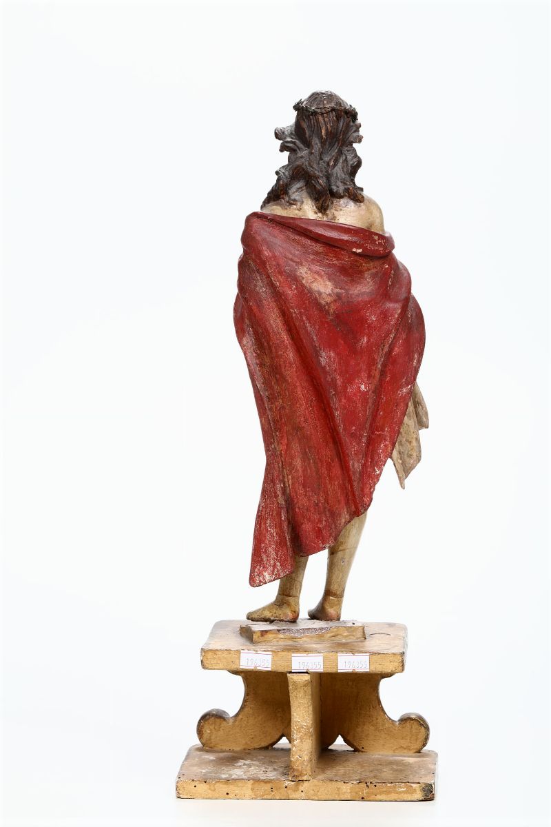 Cristo in Legno Scolpito e Dipinto. Scultore Italiano del XIX-XX Secolo