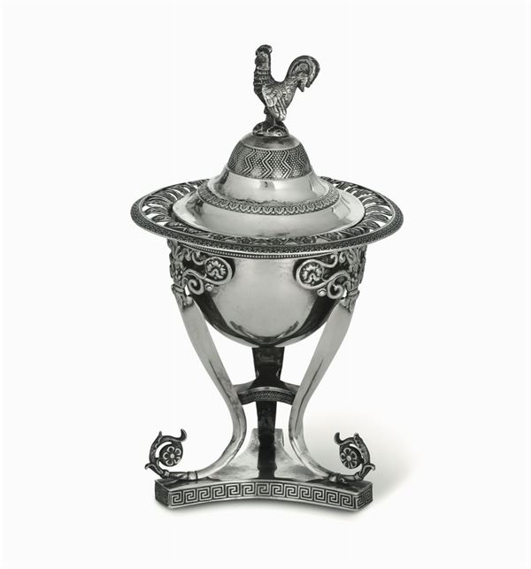 A silver sugar pot, Milan, late 1800s