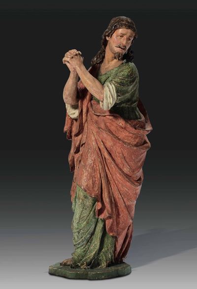 San Giovanni. Legno Dipinto. Scultore Lombardo Attivo tra Lombardia e Piemonte nel XVI Secolo