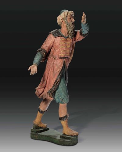 Giuseppe D’arimatea. Legno Dipinto. Scultore Lombardo Attivo tra Lombardia e Piemonte nel XVI Sec...