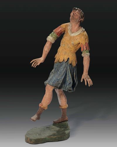 Centurione (?). Legno Dipinto. Scultore Lombardo Attivo tra Lombardia e Piemonte nel XVI Secolo