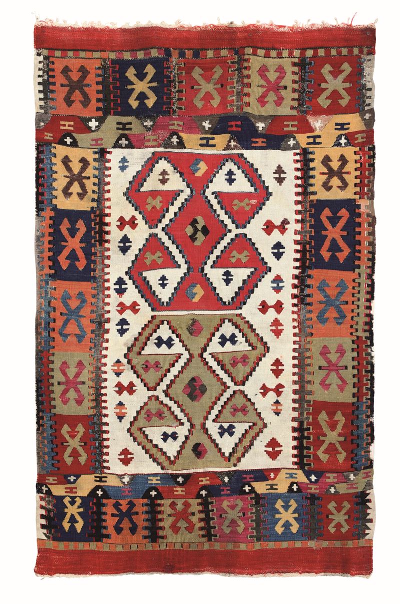 Raro kilim Konya, Anatolia centrale XIX secolo  - Auction Fine Carpets and Rugs - Cambi Casa d'Aste