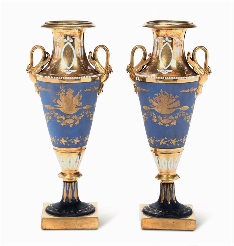 Coppia di vasi Parigi, inizio del XIX secolo  - Auction Ceramics - Cambi Casa d'Aste