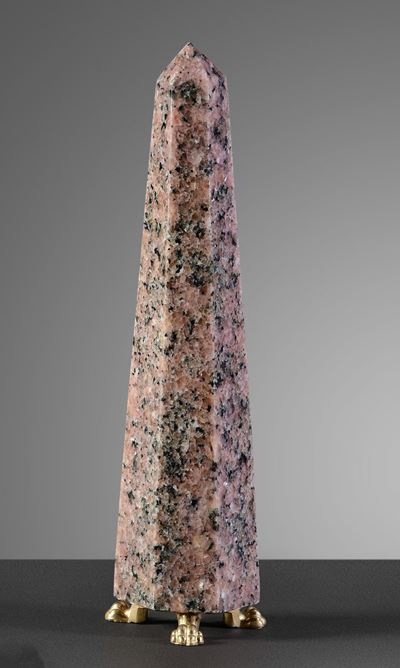 Prisma in Calcite su Zampe di Leone in Ottone