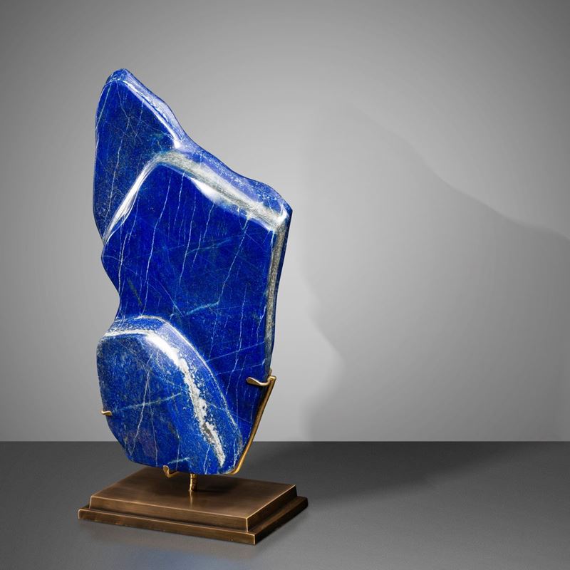 Lapis lazuli, on brass base  - Auction Mirabilia - Cambi Casa d'Aste