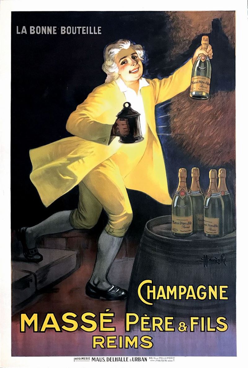 Auzolle Marcellin (1862-1942) CHAMPAGNE MASSE’ PERE ET FILS, REIMS  - Auction Vintage Posters - Cambi Casa d'Aste