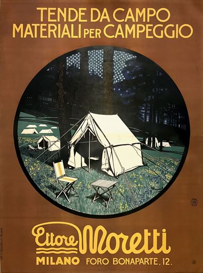 Mario Marius Stroppa (1880-1969)tende da Campo, Materiali per Campeggio - Ettore Moretti, Milano