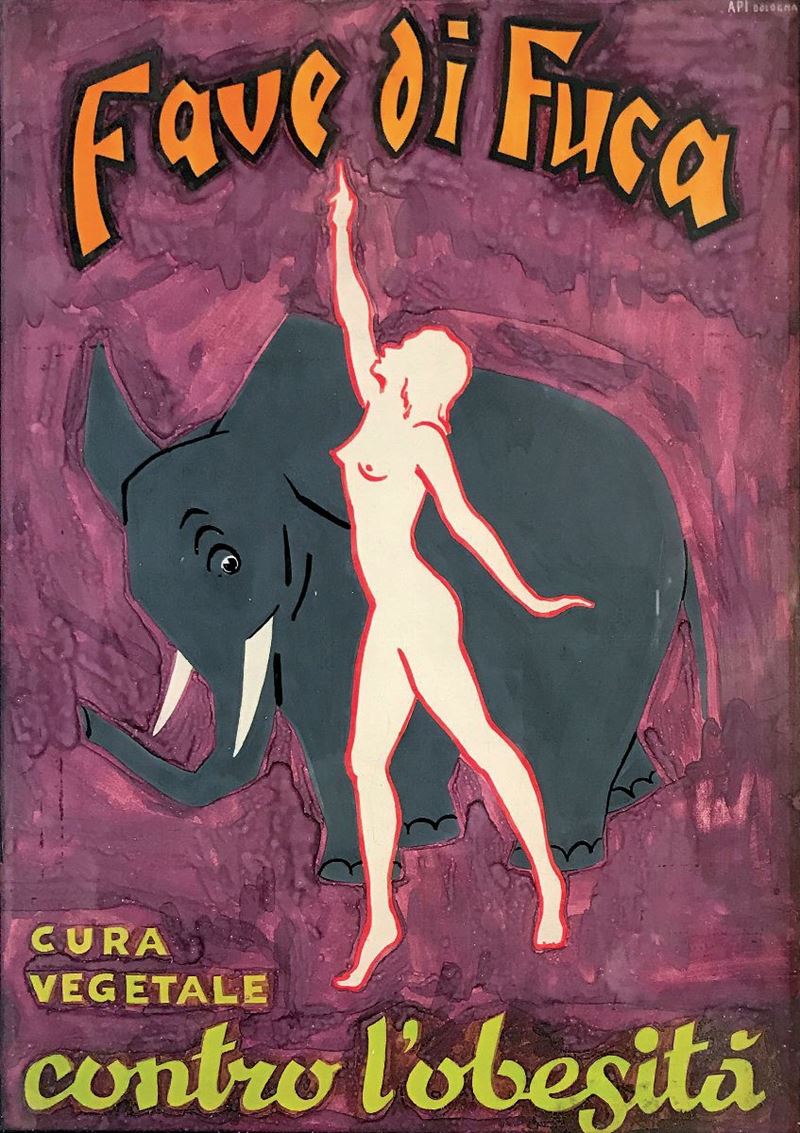 API FAVE DI FUCA – CURA VEGETALE CONTRO L’OBESITA’  - Auction Vintage Posters - Cambi Casa d'Aste