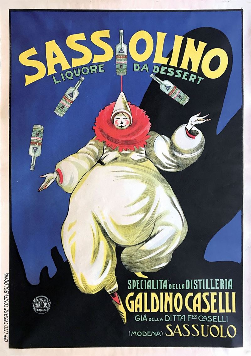 Anonimo SASSOLINO, LIQUORE DA DESSERT / SPECIALITA’ DELLA DISTILLERIA GALDINO CASELLI  - Auction Vintage Posters - Cambi Casa d'Aste