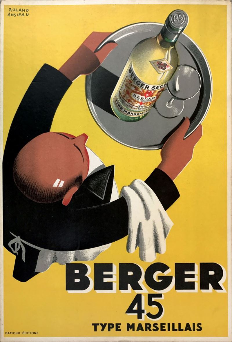 Roland Ansieau (1901-1987) BERGER 45 / TYPE MARSEILLAIS  - Auction Vintage Posters - Cambi Casa d'Aste