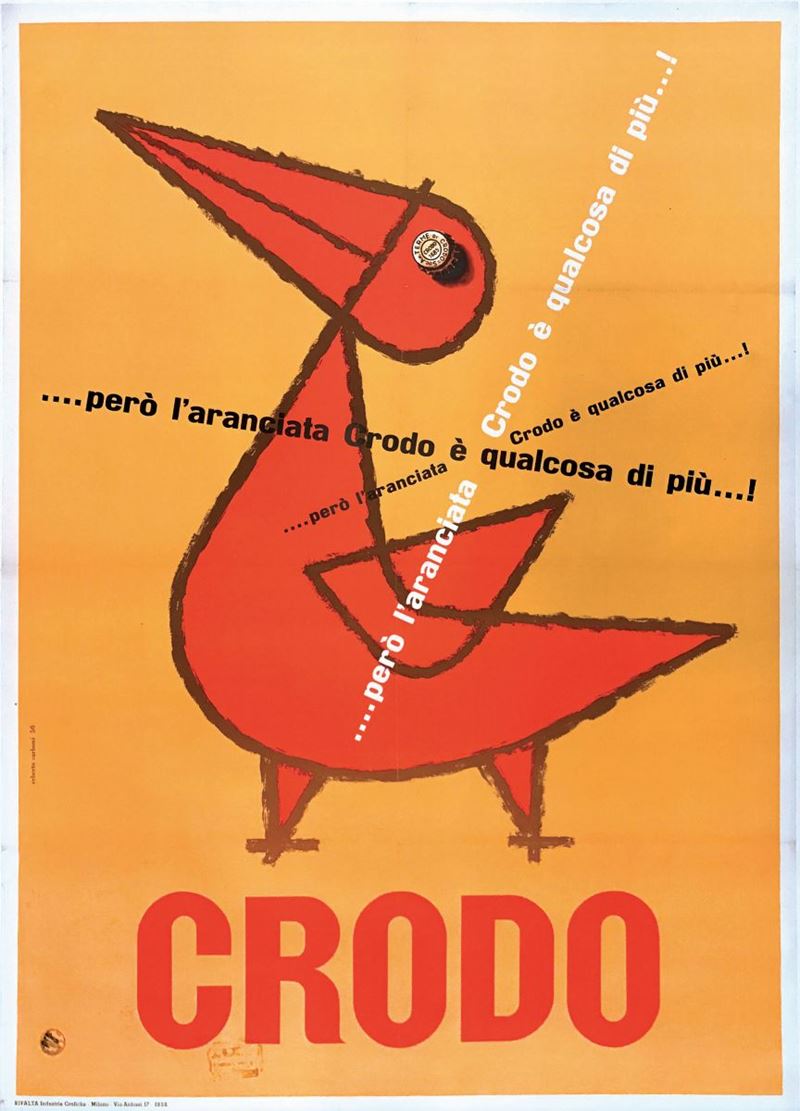 Ernesto Caboni (1899-1984) PERO’ L’ARANCIATA CRODO E’ QUALCOSA DI PIU’… / CRODO  - Auction Vintage Posters - Cambi Casa d'Aste