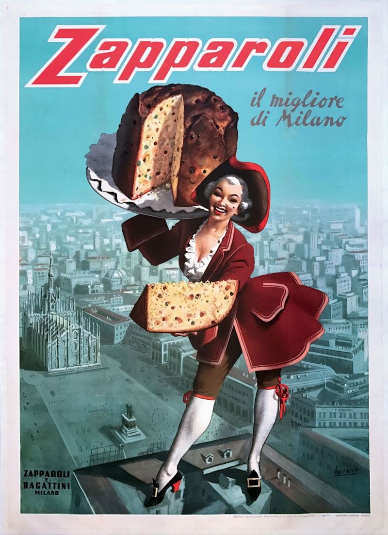 Gino Boccasile (1901-1952) ZAPPAROLI, IL PANETTONE DI MILANO  - Auction Vintage Posters - Cambi Casa d'Aste