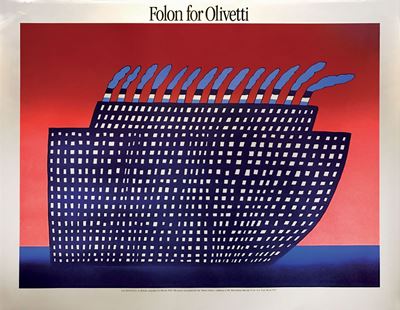 Jean-michel Folon (1934-2005)folon per Olivetti (le Bateau)