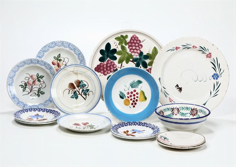 14 stoviglie Mondovì, XIX-XX secolo  - Auction Ceramics - Timed Auction - Cambi Casa d'Aste
