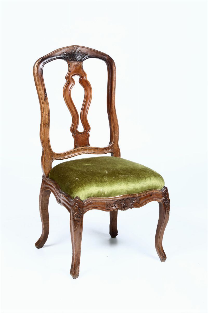 Sedia in legno intagliato, XIX secolo  - Asta Arredi | Cambi Time - Cambi Casa d'Aste