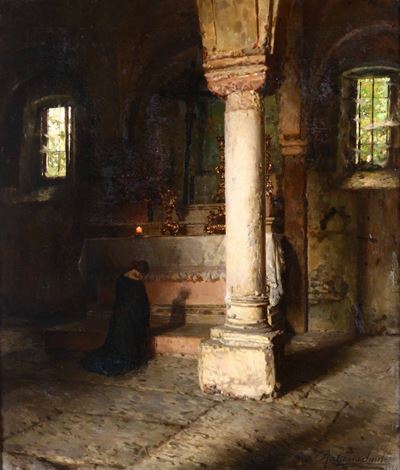 Rubens Santoro (1859-1942)figura in Preghiera, 1923