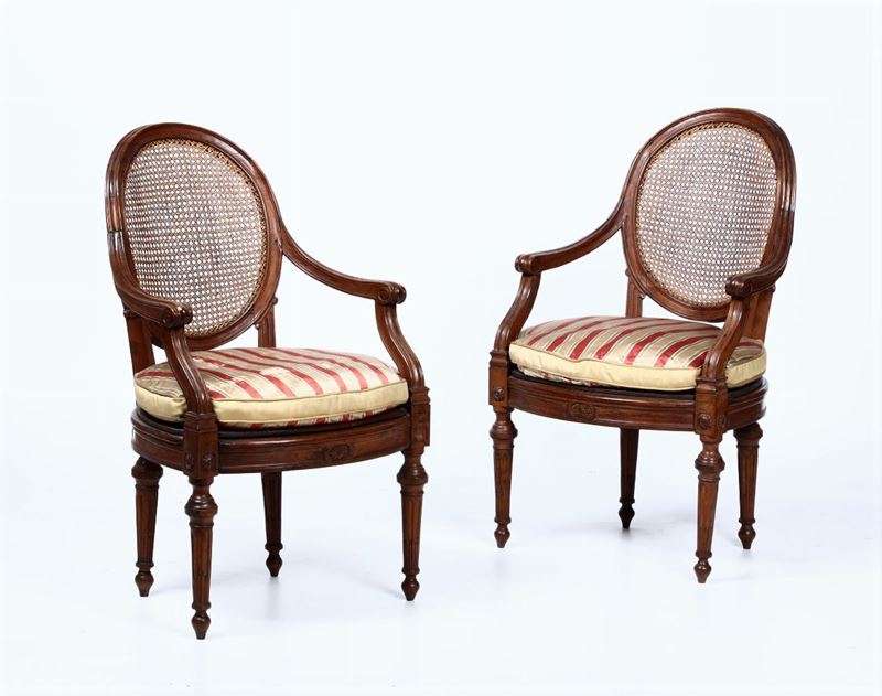 Coppia di poltrone in legno intagliato, XIX secolo  - Auction Paintings and Furnitures - Cambi Casa d'Aste