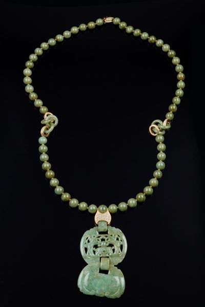 Collana e Pendente in Giadeite