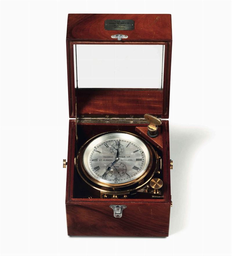 Cronometro da marina da due giorni di carica Thomas Mercer n° 17265, Inghilterra Inizio XX secolo  - Asta Arte Marinara - Cambi Casa d'Aste