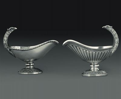 Due Salsiere in Argento. Manifatture Artistiche Italiane del XX Secolo