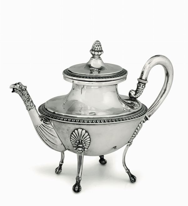 A silver teapot, Castaudi&Gautero, 1900s