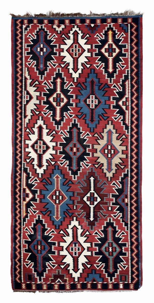 Kilim Kuba, Caucaso fine XIX inizio XX secolo  - Auction antique rugs - Cambi Casa d'Aste