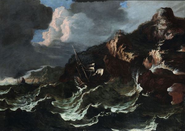 Matthieu Van Plattenberg detto Platte-Montagne o Montagne (Anversa 1608 - Parigi 1660) Tempesta di ma [..]
