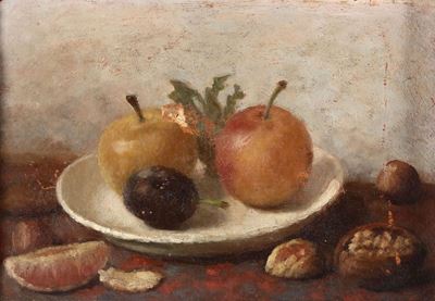 Luigi Sciallero (1829 - 1920)natura Morta con Noci